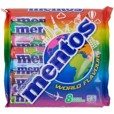 Mentos World Flavours I 8 Rolls of different Flavored Chewy Dragees I 300g 10.5 ounce total