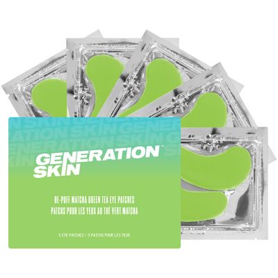 Generation Skin Eye Patches for Dark Circles and Puffiness, Under Eye Mask with Hyaluronic Acid and Matcha Green Tea, Vegan and Cruelty-Free Under Eye Patches, Green Tea Eye Masks, 5-Pack