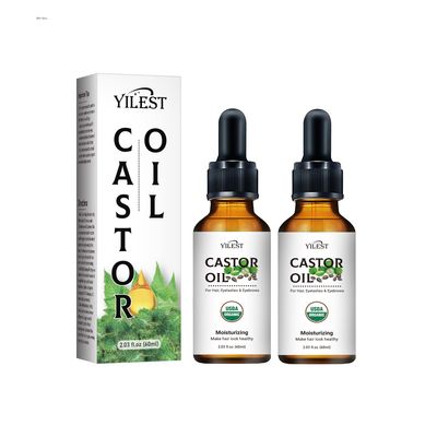 2 PCS Castor Oil for Hair Growth, Pure Organic Cold Pressed for Hair Growth, Eyebrow and Skin Nourishment, 4.06 Fl Oz