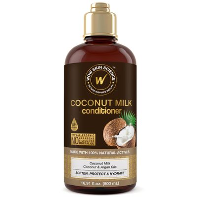WOW Skin Science Coconut Milk Hair Conditioner for Dry Hair - Deep Conditioner for Dry Damaged Hair Sulfate Free Conditioner - Curly Hair Conditioner - Conditioner for Men Women