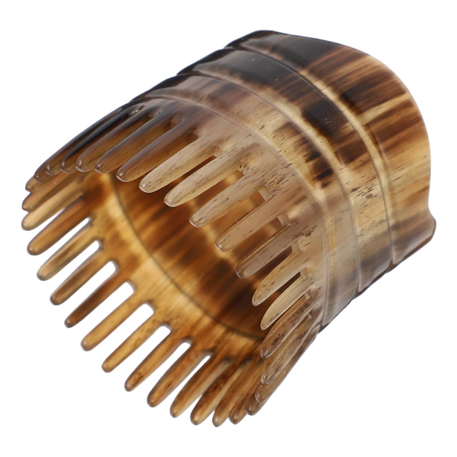 Ox Horn Comb Hair Scalp Massager Shampoo Brush Anti-static Fine Smooth Tooth Hair Comb Scalp Combs (Light Brown)