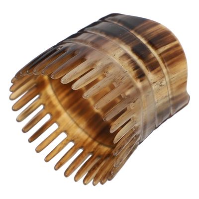 Ox Horn Comb Hair Scalp Massager Shampoo Brush Anti-static Fine Smooth Tooth Hair Comb Scalp Combs (Light Brown)