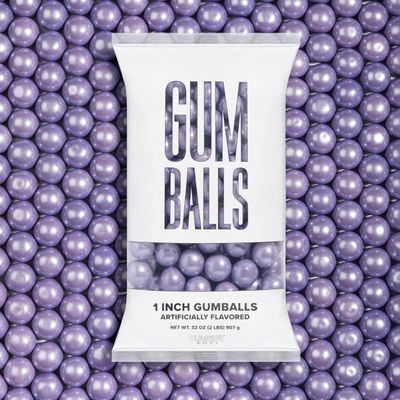 Candy Envy - Shimmer Lavender 1 Inch Gumballs - 2lb Bag - Approximately 113 Gumballs Per Bag - North American Made Kosher Certified