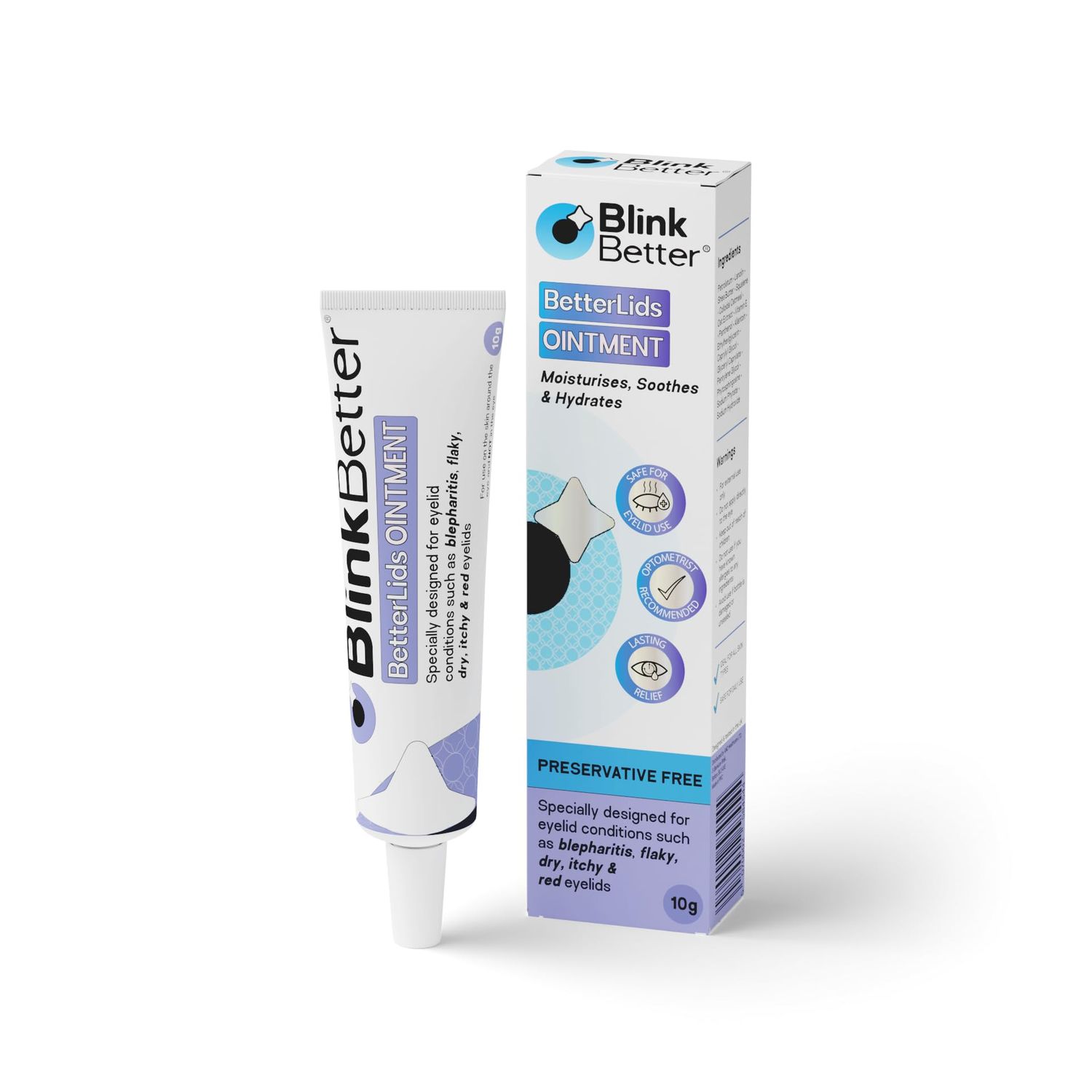 BetterLids Eyelid Ointment - Intense Oat Complex with Shea Butter Panthenol - Hydrates, Nourishes Soothes - Moisturizing Care for Dry, Itchy, Red, Sensitive, Flaky Skin Around the Eyes - 0.35 oz