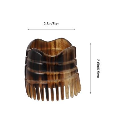Ox Horn Comb Hair Scalp Massager Shampoo Brush Anti-static Fine Smooth Tooth Hair Comb Scalp Combs (Light Brown)