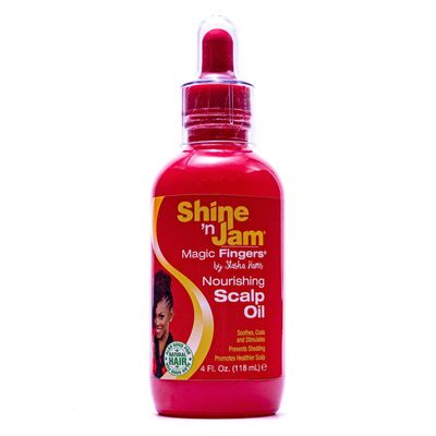 AmPro Shine-n-Jam Magic Fingers Nourishing Scalp Oil - Intensely Moisturizes and Soothes Dry or Sensitive Areas - Formulated with Natural Oils and Nutrients - Promotes Healthy Hair - 4 oz