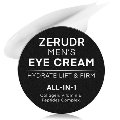 ZERUDR Mens under Eye cream: all-in-1 Eye Bags, Dark Circles, and Puffiness reduce- Mens eye care for hydrate, firm repair 1 oz