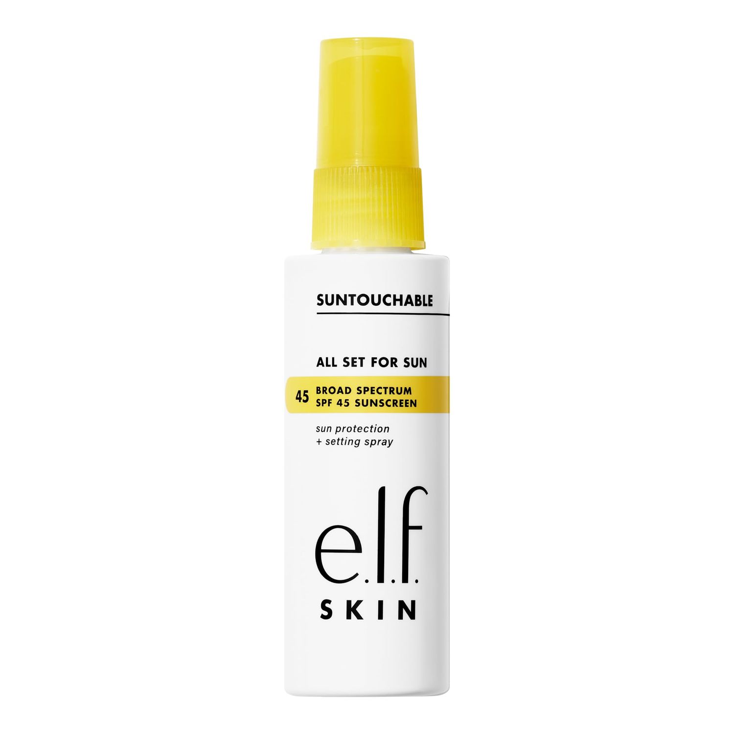 e.l.f. SKIN All Set For Sun SPF 45, Setting Spray With SPF 45 For Long-Lasting Makeup, Weightless, Non-Greasy Formula, Vegan Cruelty-Free, Packaging May Vary