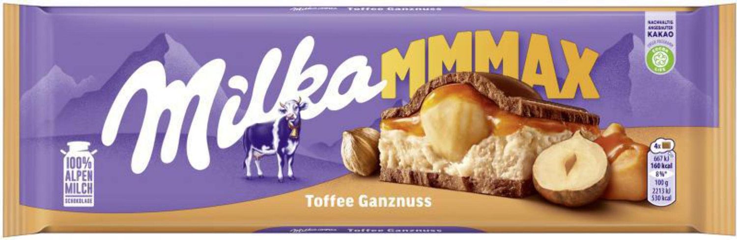 Milka Milk Chocolate with Whole Hazelnuts, Large Bar 300g