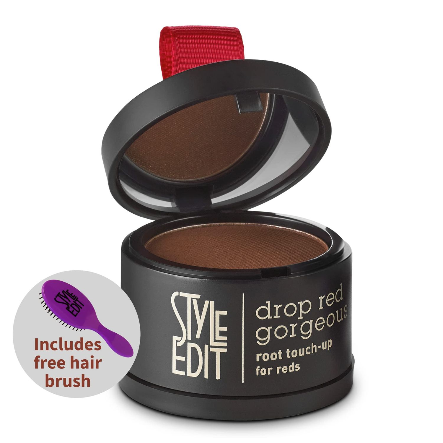 Red Root Touch Up Powder by Style Edit Gray Hair Coverage Mineral Infused Root Concealer for Dark Red Hair Free Brush Included