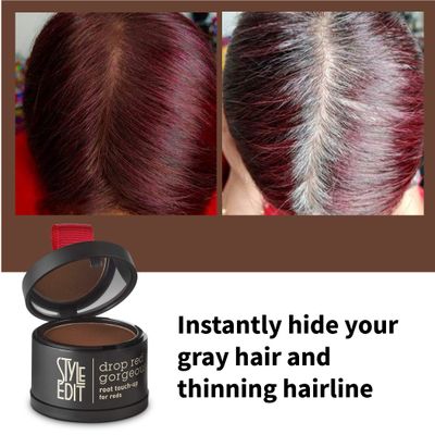 Red Root Touch Up Powder by Style Edit Gray Hair Coverage Mineral Infused Root Concealer for Dark Red Hair Free Brush Included