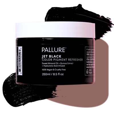 Pallure Color Pigment Refresher Mask, Semi Permanent Hair Color Depositing Conditioner, 8.5 Oz (Intense Black)