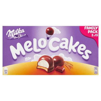 Milka Chocolate Candy Melo-Cakes Chocolate Cakes Pralines Family Pack 30 Pieces Milka Bars Milka Candy 17,6 Ounce Total