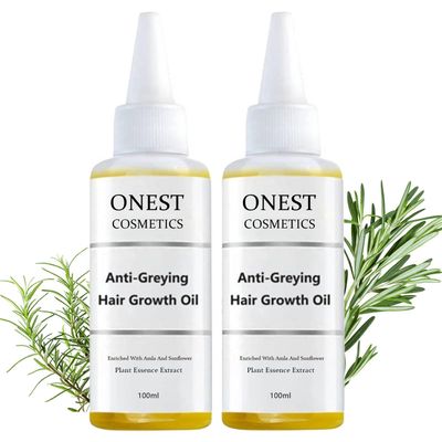 Onest Cosmetics Anti-Greying Hair Growth Oil, Onestcosmetics Anti Greying Hair Growth Oil Enriched with Amla and Sunflower,Onest Cosmetics Rosemary Hair Oil Serum Anti Hair Loss Nourishing Serum