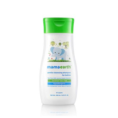 MAMAEARTH Gentle Cleansing Hair Shampoo for Babies Coconut Based Cleansers for Delicate Baby Scalp Hypoallergenic Tear-Free Formula 6.76 Fl Oz200ml