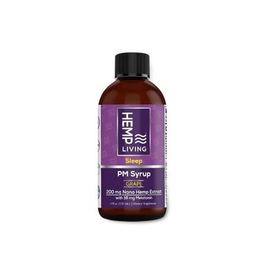 HEMP LIVING Sleep Aid Syrup, Supplement Liquid with 200 MG, Natural Sleep Aid Liquid with 16 MG Melatonin, Grape Flavor