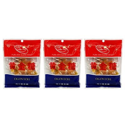 UMAYA - The Golden Drop Ogontoh Candy (2.2oz Per Pack) - Japanese Traditional Pure Cane Sugar Candies - Natural Hard Candy - No Colorings, Flavorings, or Additives - Individually Wrapped - Bundle of 3