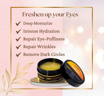 aalin Get Amazing Results 24K Gold Under Eye Hydrogel Patches60Pcs With Licorice Extract, Hyaluronic Acid, Collagen Glycerin Specialized for Puffy Eyes, Dark Circles and Wrinkles