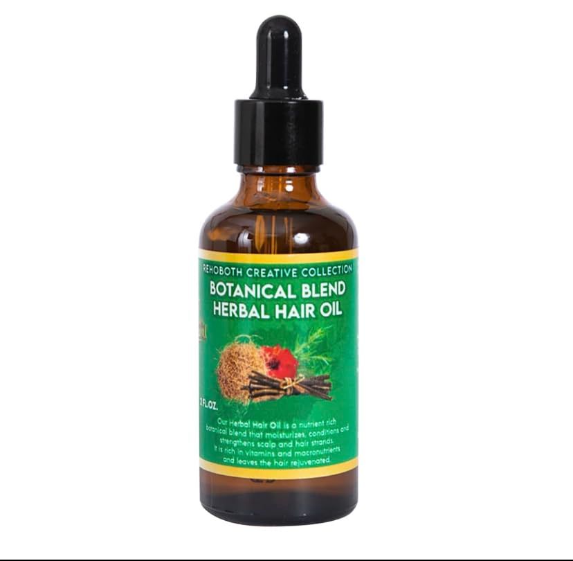 Rehoboth Creative Collection Botanical Blend Herbal Hair Oil for Dry Hair Scalp, Promotes Strong Hair Strands, Enhances Scalp Hydration - Makes Hair Shinier Softer