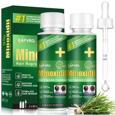 5 Minoxidil for Men, 2PCS Minoxidil for Women Hair Growth Products, Extra Strength Minoxidil Topical Hair Loss Regrowth Treatment Serum with Rosemary Biotin, Upgraded formula light Non-Greasy