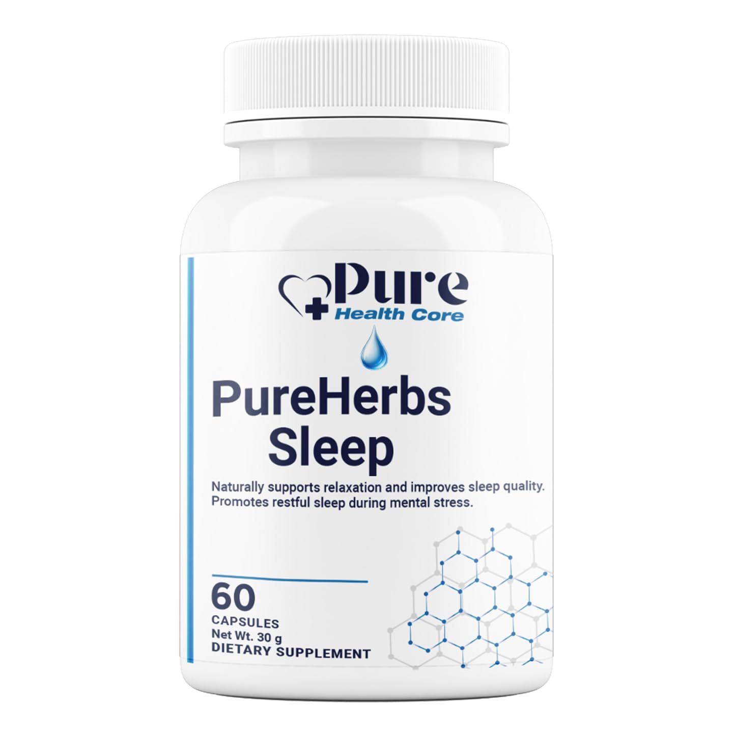 PureHerbs Sleep - Natural Sleep Aid with Valerian, Chamomile Magnesium - Non-GMO, No Fillers, Vegan, Made in Canada - 60 Capsules for Relaxation Restful Sleep