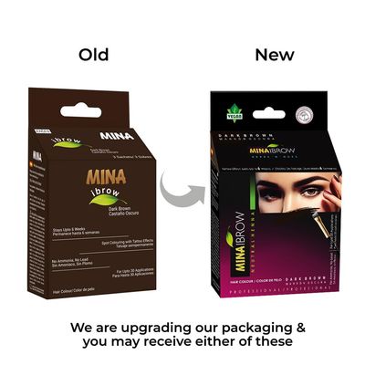 MinaiBrow Dark Brown Brow Tinting Kit Natural Spot Coloring Powder with Nourishing Oil, Water Smudge Proof, Instant Gray Coverage