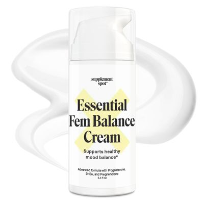 Supplement Spot Fem Balance Cream, Natural Womens Neck Chest Cream with Progesterone, Phytoestrogens, DHEA, Pregnenolone, Formulated to Support Essential Mood Balance in Women