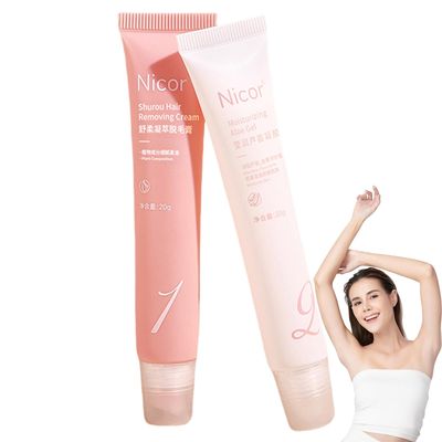 Facial Hair Removal Cream Kit, IntimatePrivate Hair Remover, Painless Depilatory Cream Lotion for Face, Legs, Arms, Underarms and Whole Body, Soothing Formula for All Skin Types