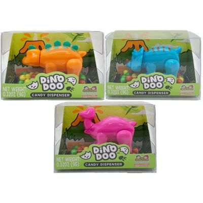 Kidsmania Set of 3 Dino Doo Mini Candy Dispensers! Features Dinosaurs Such as Triceratops, Stegosaurus, and Brontosaurus! Perfect for Birthday Parties, Field Trips, Road Trips, and More!