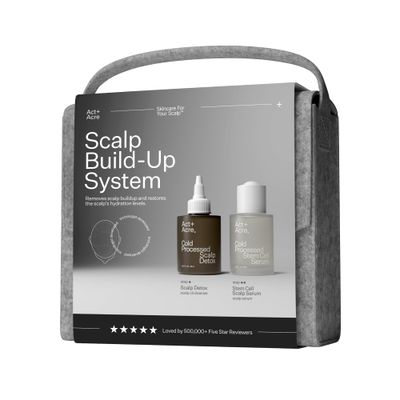 ACT ACRE Stem Cell Set for Hair Hydration and Growth: Basil Scented Cold Processed Serum, Scalp Detox Oil, and Exfoliant for Dry, Itchy - Paraben Free, Adults