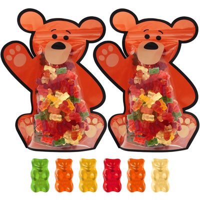 Gummy Candy, 2 Bags of 12oz HariboGummy Bears, Enjoy HariboGoldbears in a Fresh and Portable Bear Shape Reusable Bag, Perfect Gummies Bears for Travel, Picnics and On the Go Moments