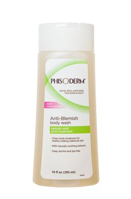 Phisoderm Anti-Blemish Body Wash, 10-Ounce Bottles Pack of 3
