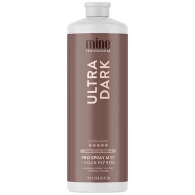 MineTan Spray Tan Solution Ultra Dark Sunless Tanning Solution - For Ultra Dark Bronzed, Glowing Skin Finish, Lightweight, Hydrating &amp; Coconut Scented Salon Professional Formula, Vegan, 33.8 Fl Oz