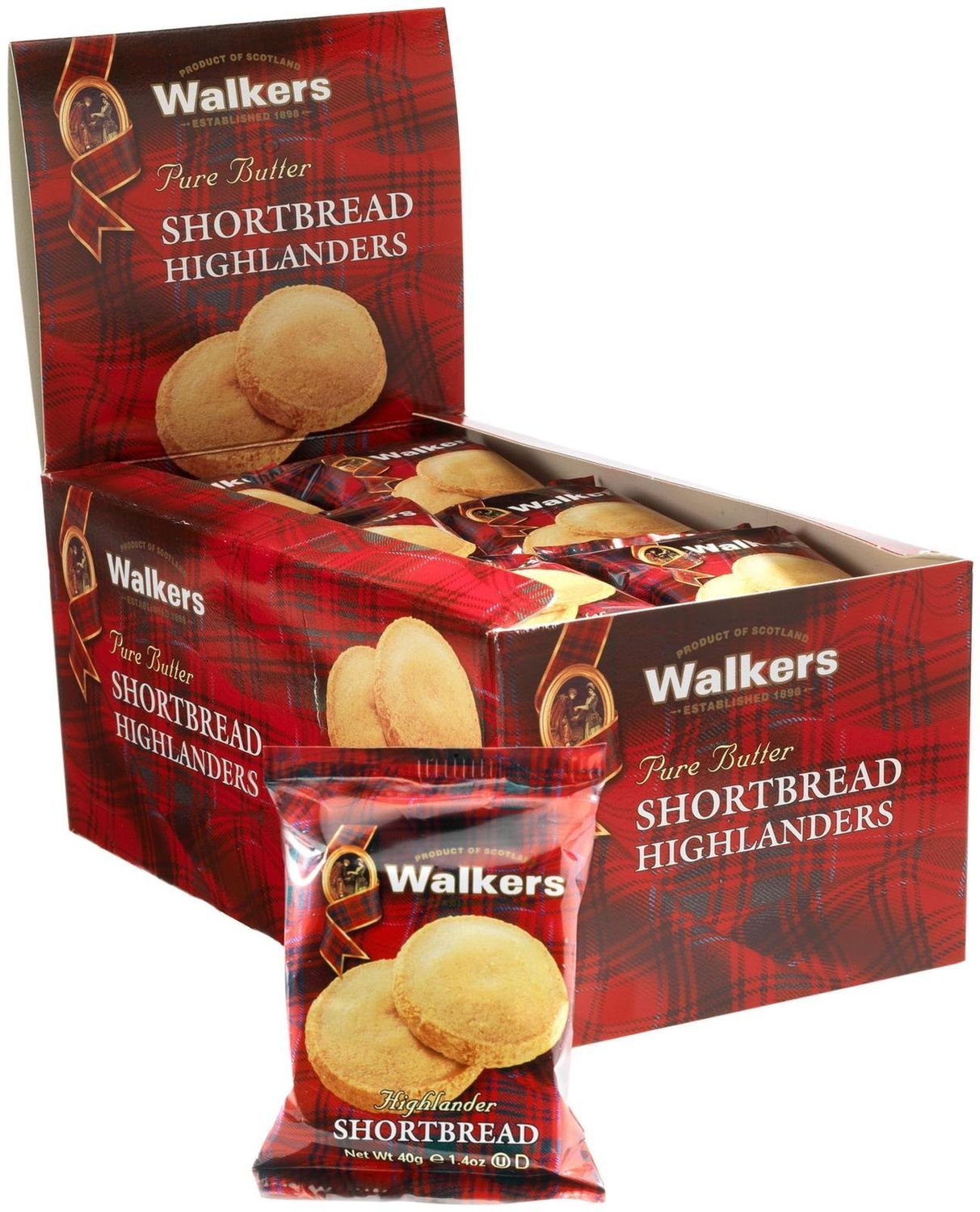Walkers Shortbread Highlanders Shortbread Twin Pack, 1.4 oz,. 24 pk