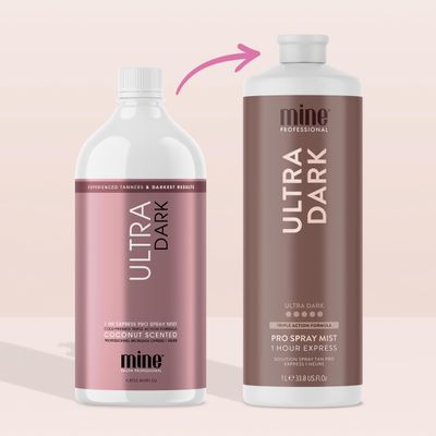 MineTan Spray Tan Solution Ultra Dark Sunless Tanning Solution - For Ultra Dark Bronzed, Glowing Skin Finish, Lightweight, Hydrating & Coconut Scented Salon Professional Formula, Vegan, 33.8 Fl Oz