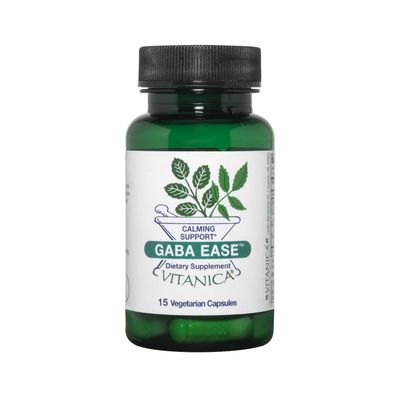Vitanica GABA Ease - GABA &amp; L-Theanine Supplement for Calm &amp; Relaxation Support - Women&#39;s Health Supplement with GABA, Passionflower, Hops, Skullcap &amp; L-Theanine - Professional Line - 15 Vegan Caps