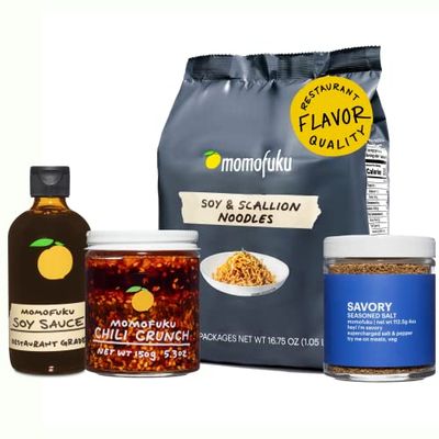 Momofuku Original Starter Pack by David Chang, With Original Chili Crunch, Soy &amp; Scallion Ramen, Soy Sauce, &amp; Savory Salt, Seasoning Gift for Foodies