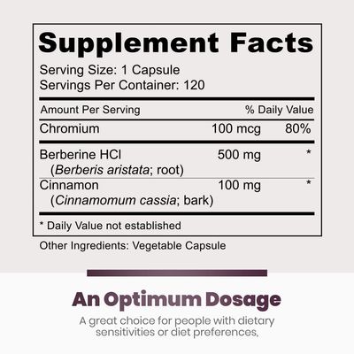 Simply Natures Pure Premium Berberine HCl 500mg - 120 Capsules - Cardiovascular Gastrointestinal Immune Support - Chromium Cinnamon