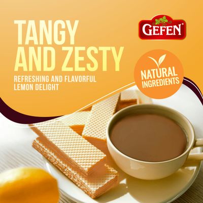 Gefen Lemon Wafers, 14oz 3 Pack - 30 Wafers Each Lemon Flavored Wafer Cookie Nothing Artificial Crunchy &amp; Delicious Kosher