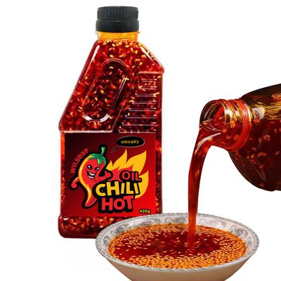 Hot Chili Chilli Oil All-Natural Vegan Chili Oil for Cooking As Sauce Or Topping,Good On Everything 14.8oz420g extra spicy