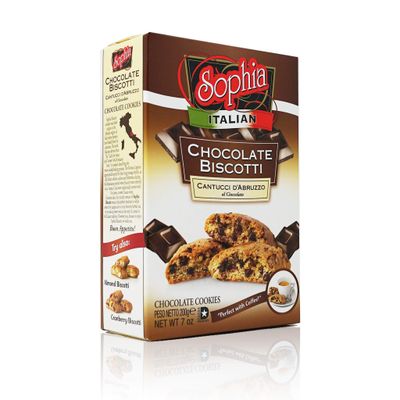 Sophia Biscotti - Chocolate Cantuccini 7oz 6-pack