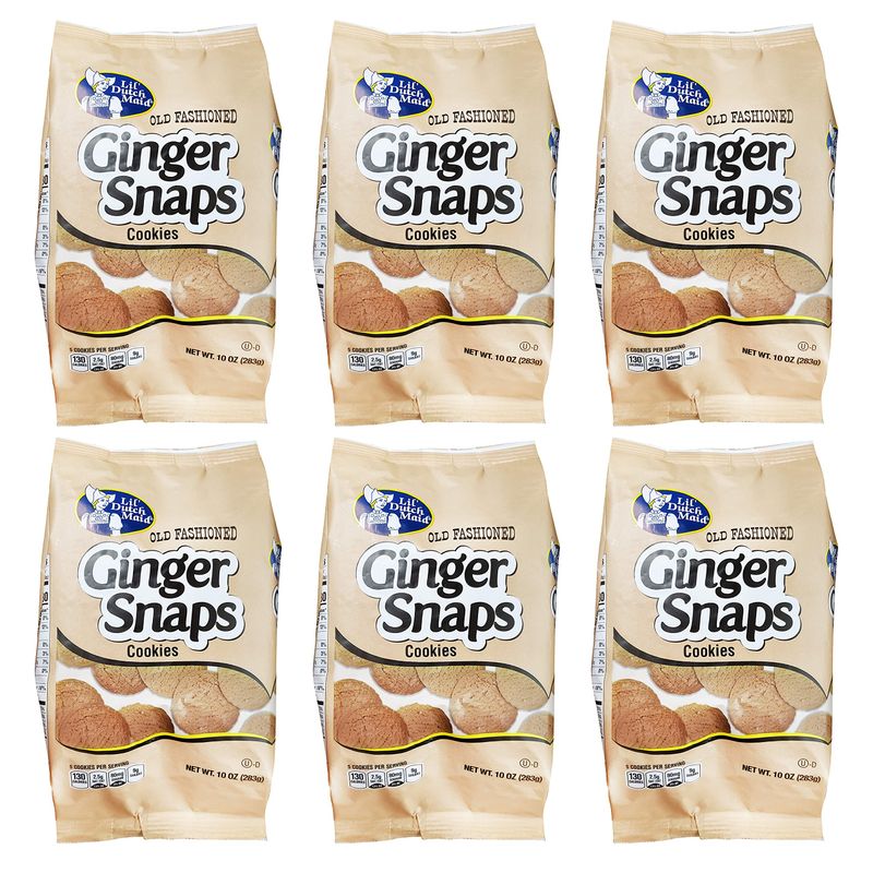 Lil Dutch Maid Old Fashioned Ginger Snap Cookies 6 Pack, Total of 60oz
