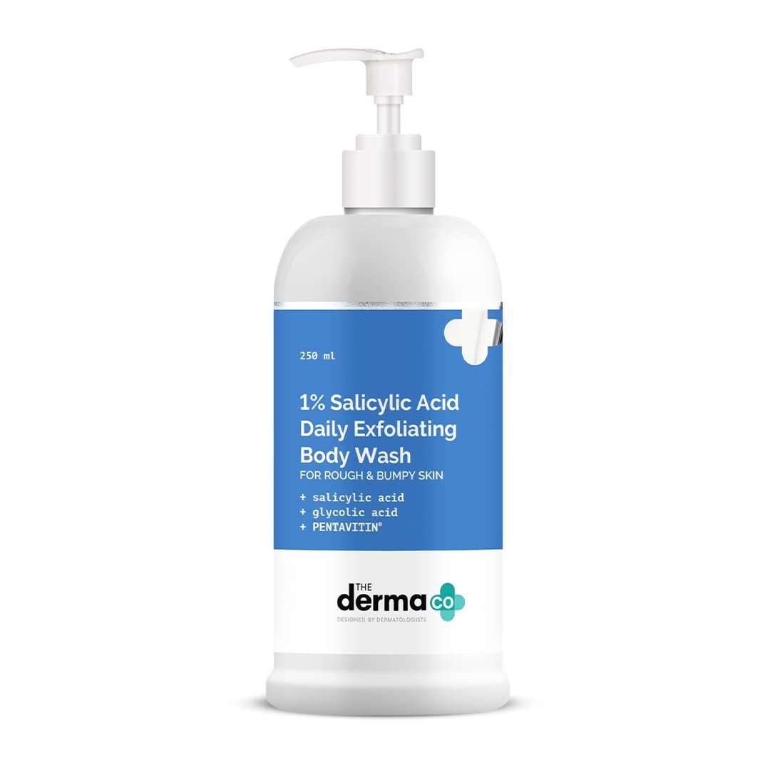 The Derma Co 1 Salicylic Acid Exfoliating Body Wash Helps Smoothen Rough &amp; Bumpy Skin Deeply Cleanses &amp; Exfoliates Helps Reduce Body Acne 8.45 Fl Oz250ml