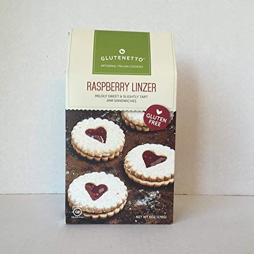 Gluten Free - Glutenetto Artisanal Italian Cookies Raspberry Linzer Mildly Sweet &amp; Slightly Tart Jam Sandwiches