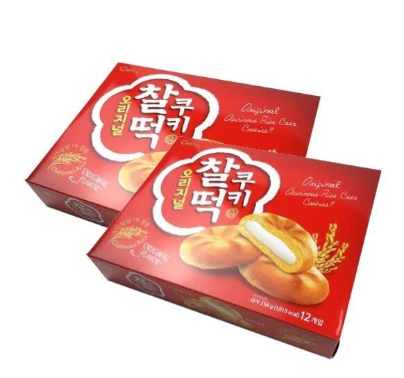 Korean Cookies Style Variety Mochi Assortment CW Chungwoo AtoZ Lunch Box - Mom&#39;s Love CW ORIGINAL RICE MOCHI, Set of 2