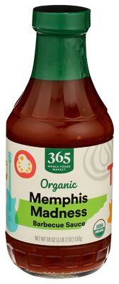365 Everyday Value, Organic Memphis Madness Barbecue Sauce, 18 Oz
