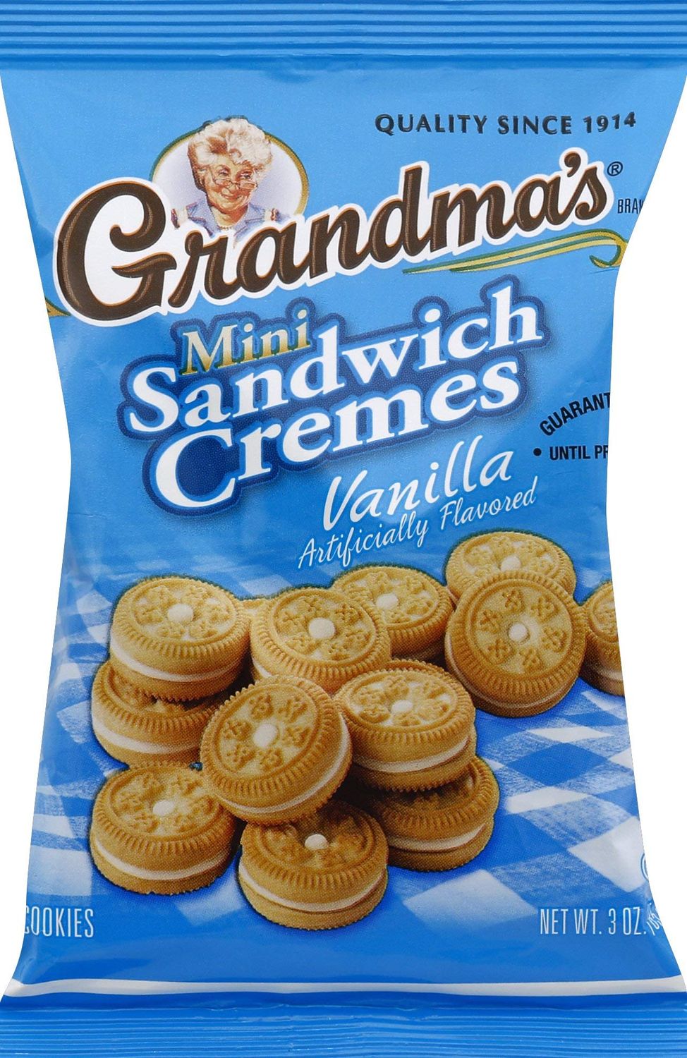 Grandma&#39;s Sandwich Creme Cookies, Vanilla Mini, 3 Ounce Pack of 18