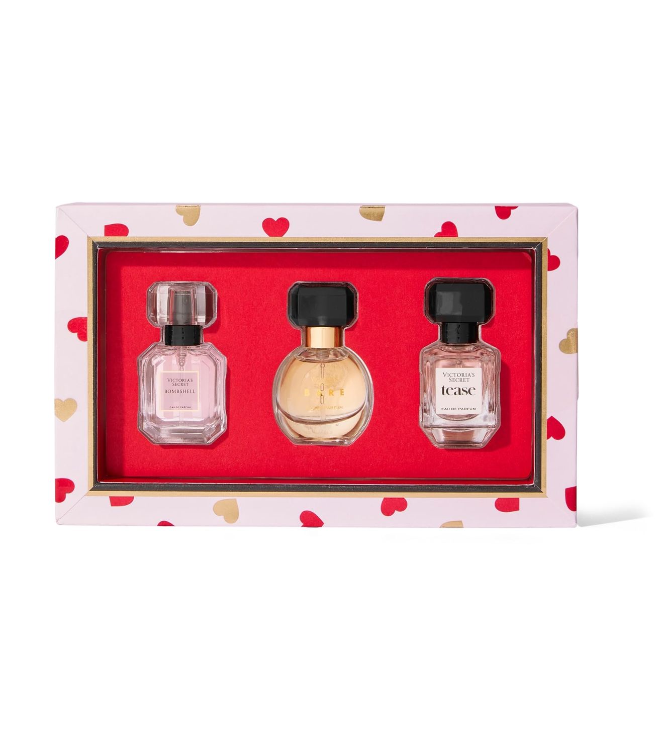Victoria&#39;s Secret Deluxe Mini Fragrance Trio, Eau de Parfume Giftset for Women, Includes Bombshell, Bare and Tease Perfumes