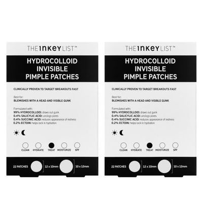 The INKEY List Hydrocolloid Invisible Pimple Patches Duo, Clear