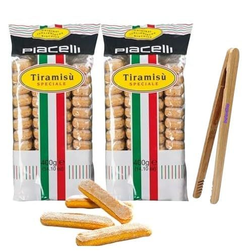 PIACELLI Ladyfingers Tiramisu Speciale - Authentic Italian Sponge Lady Fingers for Tiramisu - Traditionally Baked Ladyfinger Cookies - 2 Pack 400g14.11oz Each